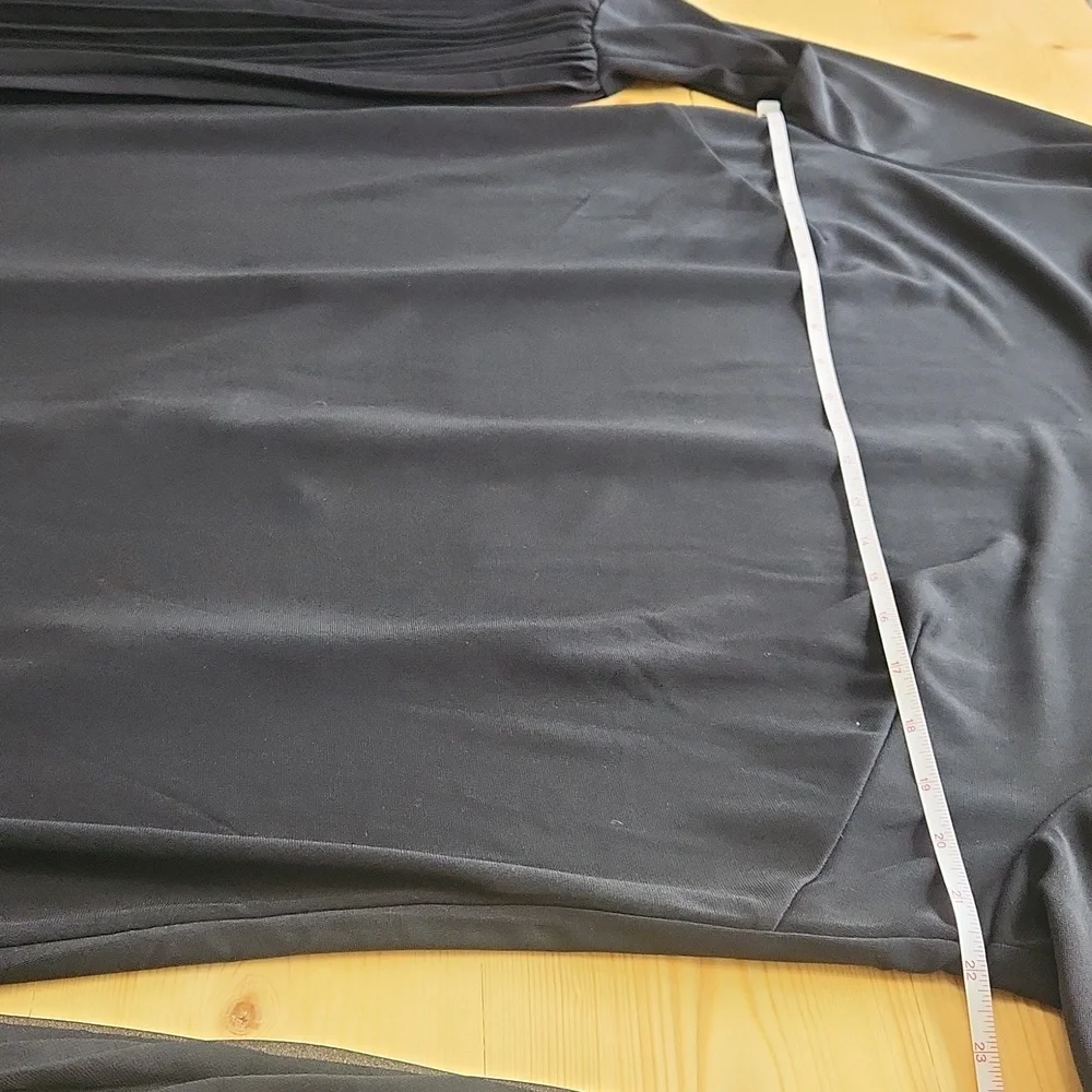 Eloquii Black Pleated Sleeve Scoop Neck Stretch Midi Dress Women's 20 - Picture 15 of 16